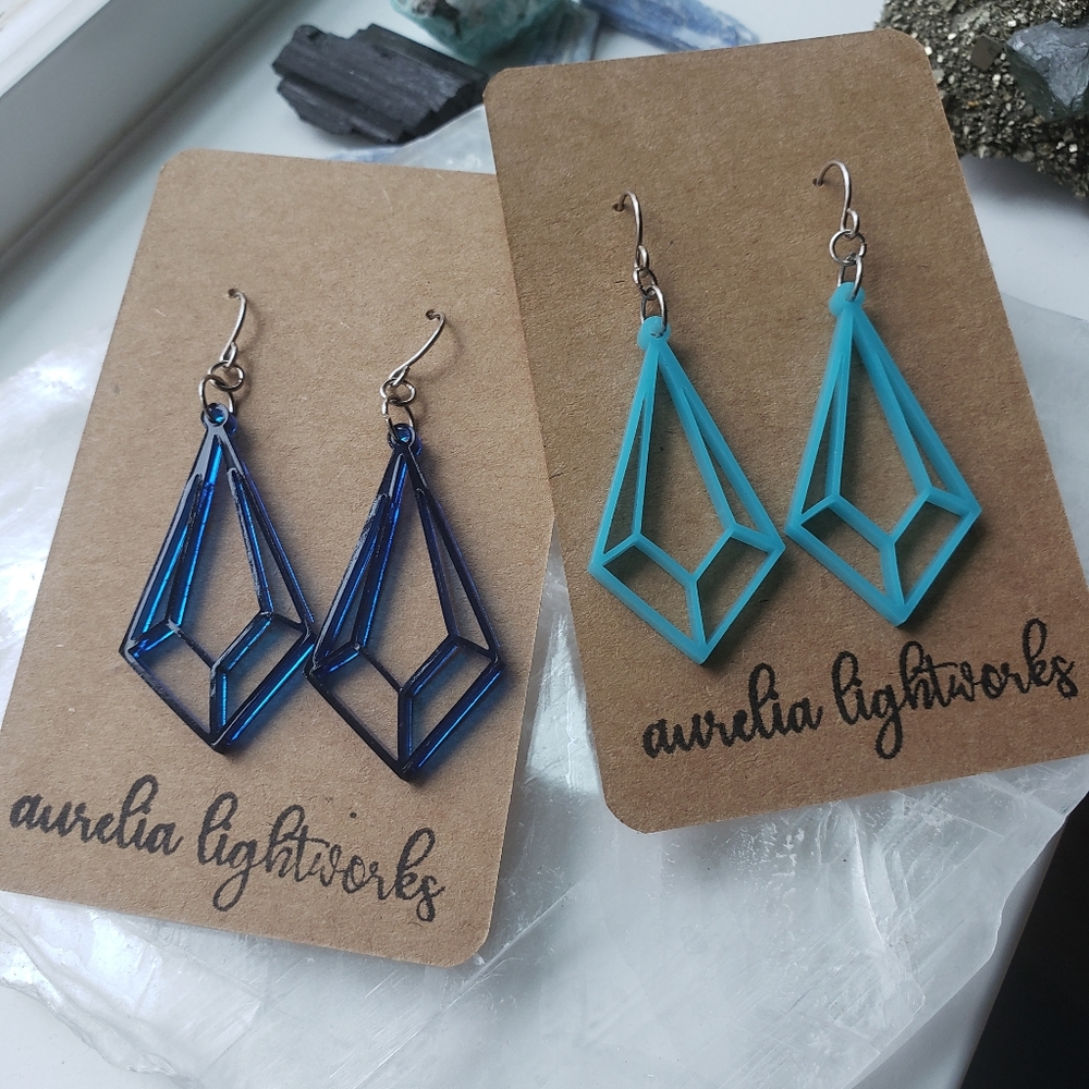 Acrylic gem drop earrings